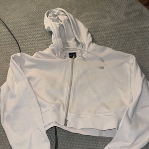 COPY - Beige Kith tan zip cropped hoodie